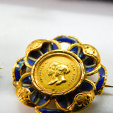 Boxed Pair of 18ct & 22ct Gold & Enamel Commemorative Brooches 'Prince Albert Edward of Wales' Born 1841