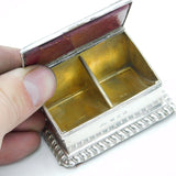 Victorian Sterling Silver Double Stamp Box Antique 1897 Birmingham