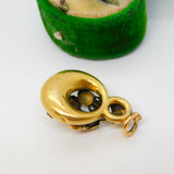 Victorian 18ct Yellow Gold & Almandine Garnet Floral Drop Pendant Antique c1860