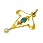 gold opal pearl pendant antique