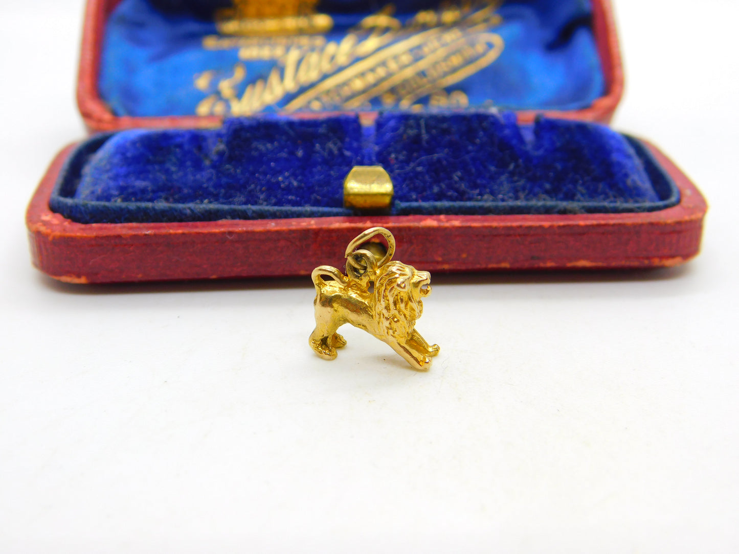 9ct Yellow Gold Leo the Lion Zodiac Charm Pendant 1957 Birmingham Vintage