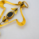 Edwardian 9ct Gold, Doublet Opal & Pearl Lavalier Drop Pendant Antique c1910