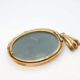 19th Century 9ct Rose Gold Italian Pietra Dura White Flower Locket Pendant c1880