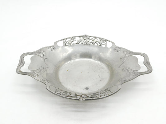 Arts & Crafts Tudric English Pewter Shamrock & Heart Dish Antique c1900