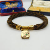 Victorian 15ct Gold Fitting Woven Hair Mourning Bracelet 9ct Locket Antique 1850