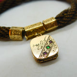 Victorian 15ct Gold Fitting Woven Hair Mourning Bracelet 9ct Locket Antique 1850