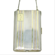 Tiffany & Co. 14ct Gold & Sterling Silver Mirror Compact Antique c1920 Art Deco