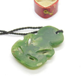 New Zealand Greenstone Nephrite Jade Tiki Pendant Vintage c1950