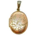 victorian gold swallow locket pendant