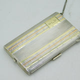 Tiffany & Co. 14ct Gold & Sterling Silver Mirror Compact Antique c1920 Art Deco