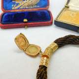 Victorian 15ct Gold Fitting Woven Hair Mourning Bracelet 9ct Locket Antique 1850