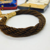 Victorian 15ct Gold Fitting Woven Hair Mourning Bracelet 9ct Locket Antique 1850