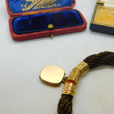 Victorian 15ct Gold Fitting Woven Hair Mourning Bracelet 9ct Locket Antique 1850