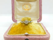 9ct Gold & Platinum Set 0.25ct Diamond Solitaire Ring Antique c1920 Art Deco
