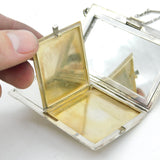 Tiffany & Co. 14ct Gold & Sterling Silver Mirror Compact Antique c1920 Art Deco