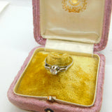 9ct Gold & Platinum Set 0.25ct Diamond Solitaire Ring Antique c1920 Art Deco