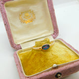 9ct Yellow Gold & Cabochon Opal Band Ring Vintage 1982 London Size X 1/2