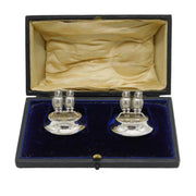 Edwardian Boxed Pair of Sterling Silver Perched Owl Menu Holders Antique 1905 Birmingham