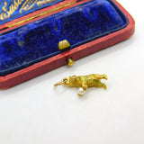 9ct Yellow Gold Warwick Bear with Pearl Charm Pendant Vintage 1963 London