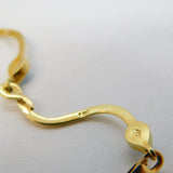 Italian 14ct Yellow Gold & Turquoise Wave Pattern Bracelet Vintage c1970