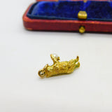 9ct Yellow Gold Warwick Bear with Pearl Charm Pendant Vintage 1963 London