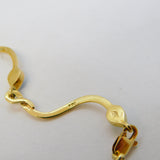 Italian 14ct Yellow Gold & Turquoise Wave Pattern Bracelet Vintage c1970