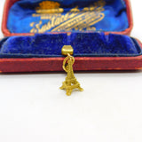 9ct Yellow Gold Paris Eiffel Tower Souvenir Charm Pendant Vintage c1970