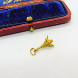 9ct Yellow Gold Paris Eiffel Tower Souvenir Charm Pendant Vintage c1970