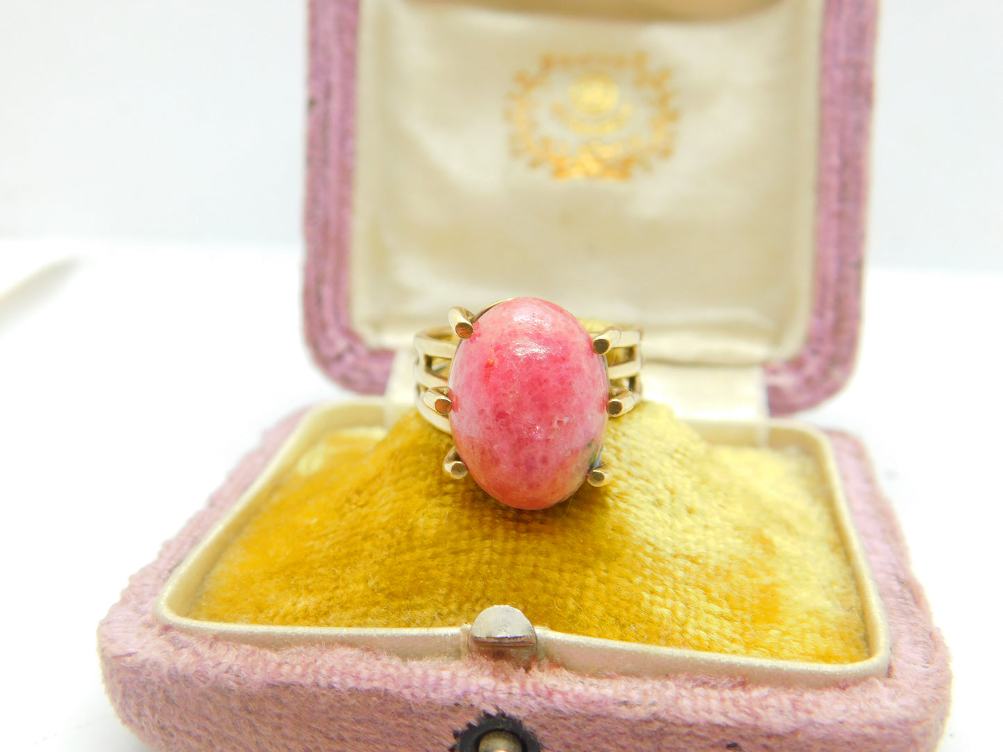 9ct Yellow Gold Ring With Interchangeable Cabochon Stones Vintage c1970