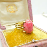 9ct Yellow Gold Ring With Interchangeable Cabochon Stones Vintage c1970