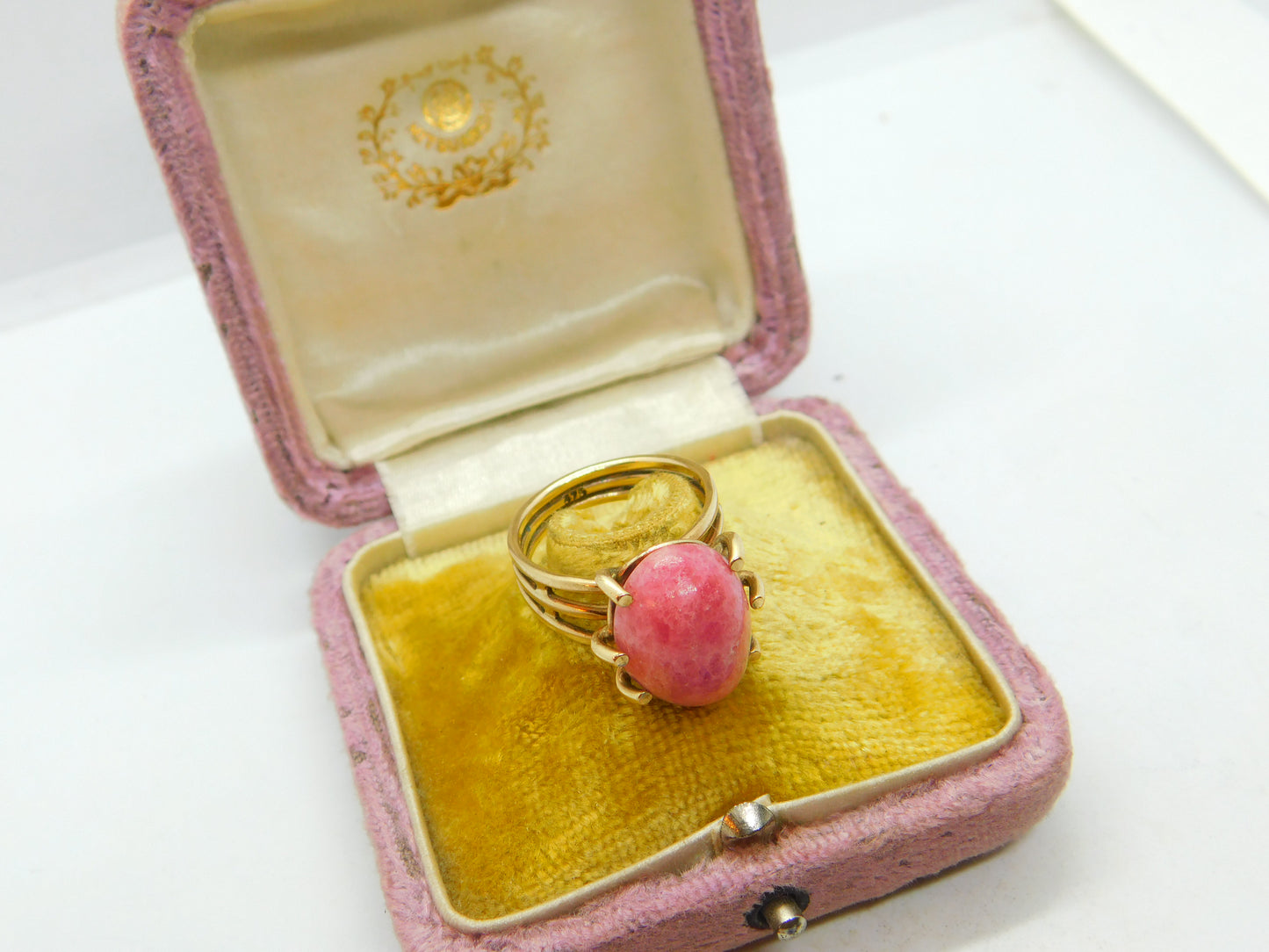 9ct Yellow Gold Ring With Interchangeable Cabochon Stones Vintage c1970