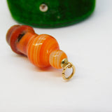 Victorian 9ct Gold Carved Red Agate Whistle Charm Pendant Antique c1860