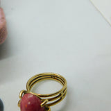9ct Yellow Gold Ring With Interchangeable Cabochon Stones Vintage c1970