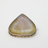 Sterling Silver Morpho Butterfly Wing Set Droplet Brooch Antique c1920 Deco