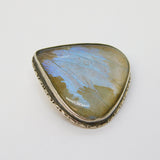 Sterling Silver Morpho Butterfly Wing Set Droplet Brooch Antique c1920 Deco