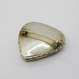 Sterling Silver Morpho Butterfly Wing Set Droplet Brooch Antique c1920 Deco