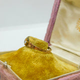 Victorian 9ct Gold, Seed Pearl & Almandine Garnet Band Ring Antique 1891 Birmingham