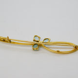 Victorian 18ct Gold, Aquamarine & Seed Pearl Floral Brooch Antique c1890
