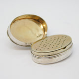 George III Sterling Silver Oval Form Vinaigrette Antique 1802 London