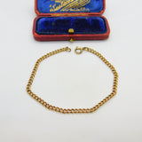 Victorian 9ct Rose Gold Curb Link Chain Bracelet Antique c1890 7.5" Length