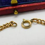 Victorian 9ct Rose Gold Curb Link Chain Bracelet Antique c1890 7.5" Length