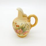 Victorian Royal Worcester Porcelain Brush Floral & Gilt Handle Milk Jug 1901