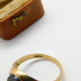 9ct Yellow Gold & Onyx Set Playboy Bunny Signet Ring 1973 Birmingham Vintage