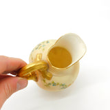 Victorian Royal Worcester Porcelain Brush Floral & Gilt Handle Milk Jug 1901