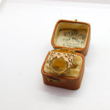 9ct Yellow Gold Cabochon Citrine Modernist Signet Ring c1980 Birmingham