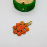 George III 15ct Gold Carved Red Coral Set Floral Pendant Antique c1820