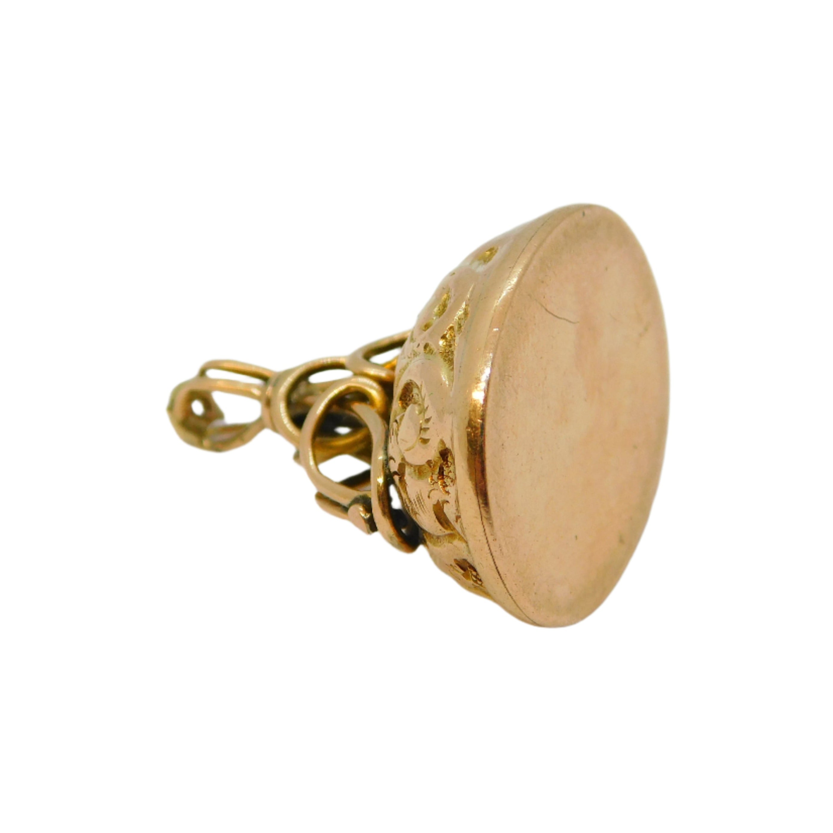 Antique 9ct Gold Blank Fob Pendant 