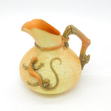 Large Royal Worcester Porcelain Lizard Water Jug Antique c1900 Serial 1714