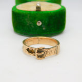 Victorian 9ct Gold Buckle Form Mourning Ring Antique c1880 Chester AF