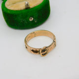 Victorian 9ct Gold Buckle Form Mourning Ring Antique c1880 Chester AF